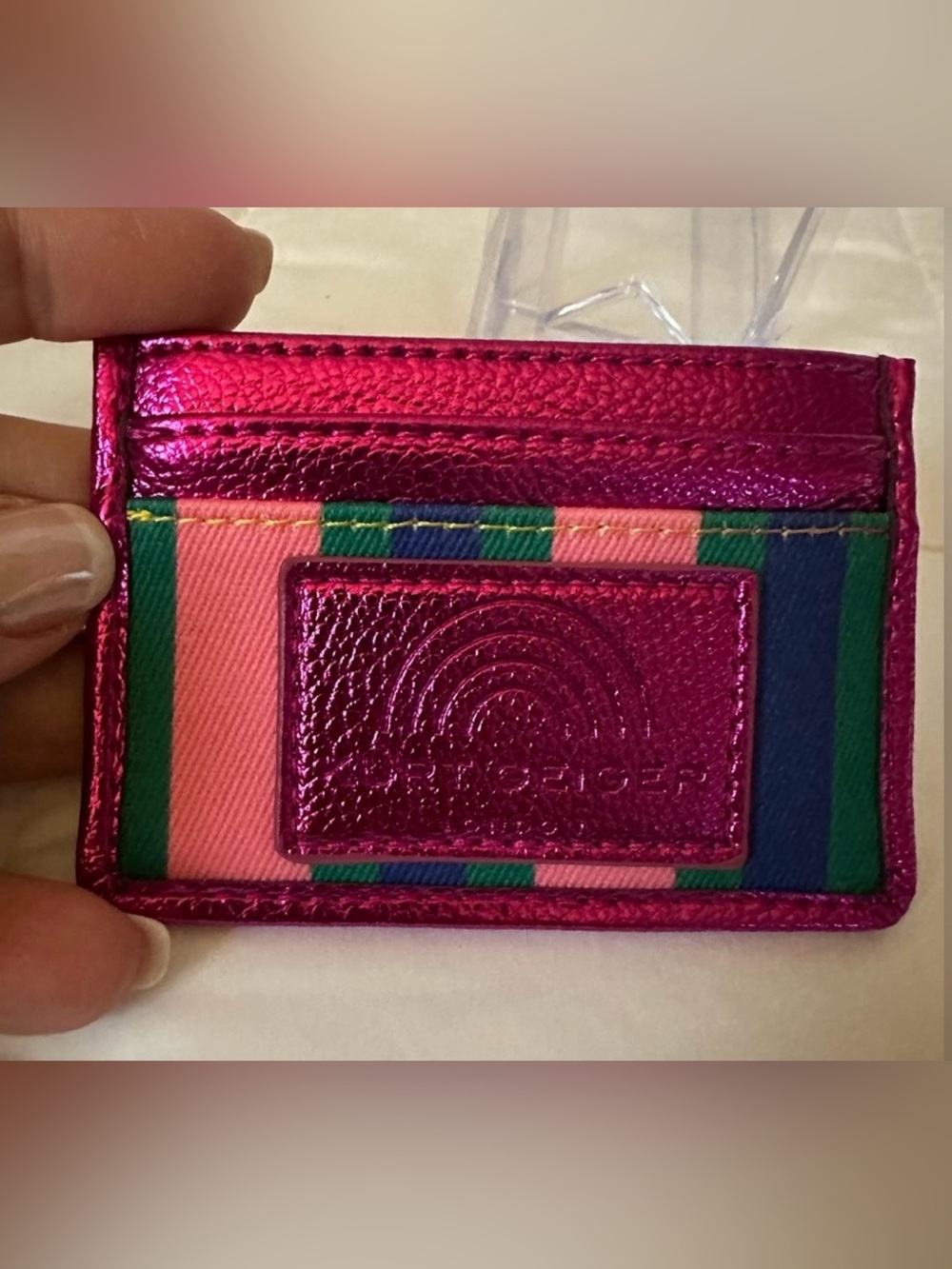 Kurt Geiger Vibrant Stiped Card Case with Box